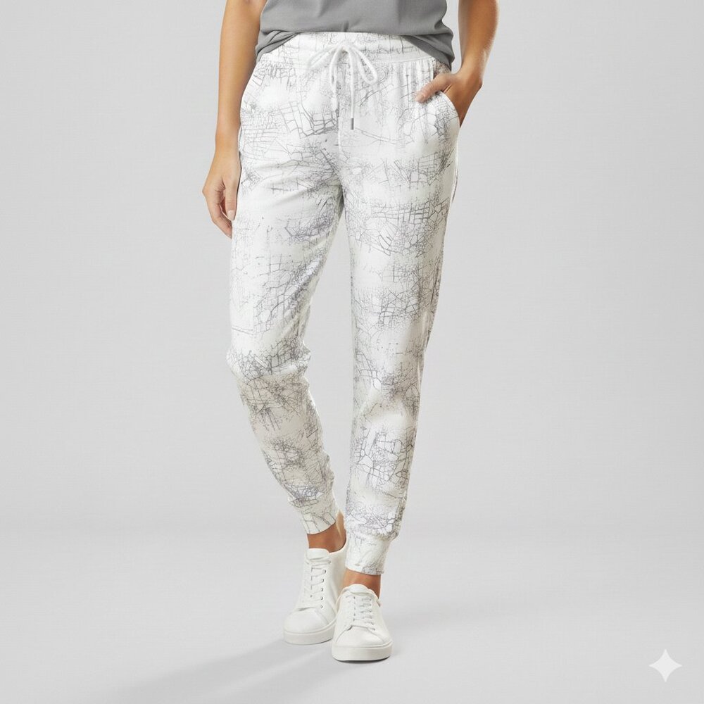 Lululemon Women’s Warm Down Thread Dye Black / White Size 4 Jogger Pants EUC